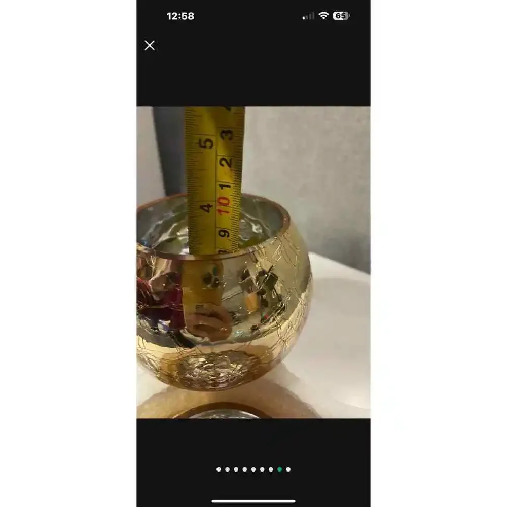 6 gold cracked looking gold bowl Votive candle holder